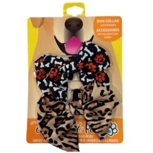 ENCHANTE PET Dog Collar 2 Accessory Bows Cute Paws Hearts Bones Animal Print NEW